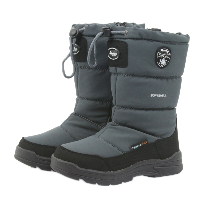 American Club Botas de neve com membrana cinza americana 801SB preto 3