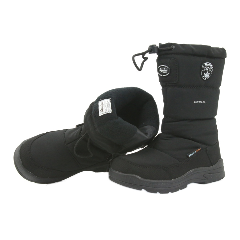 American Club Botas de neve americanas 801SB pretas com membrana preto 4