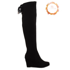 Botas pretas de cunha LB-263 preto 1