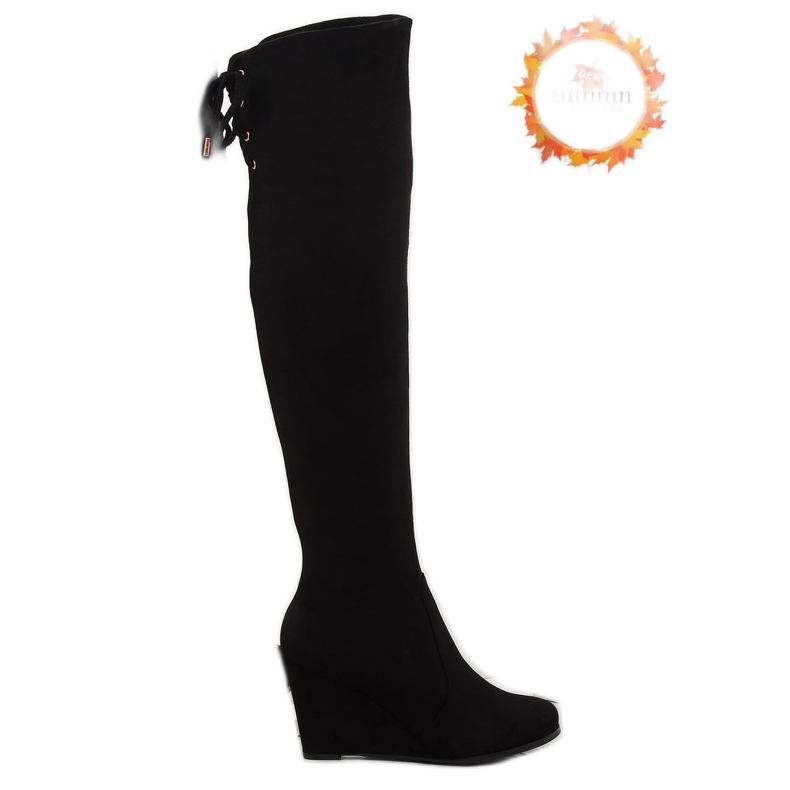 Botas pretas de cunha LB-263 preto 1