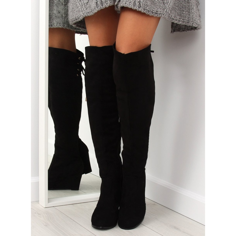 Botas pretas de cunha LB-263 preto 2