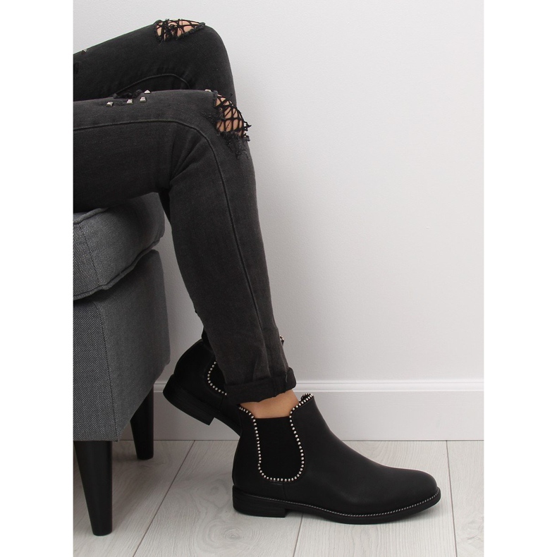 Botas pretas Chelsea para mulheres 1003-PA pretas preto 2