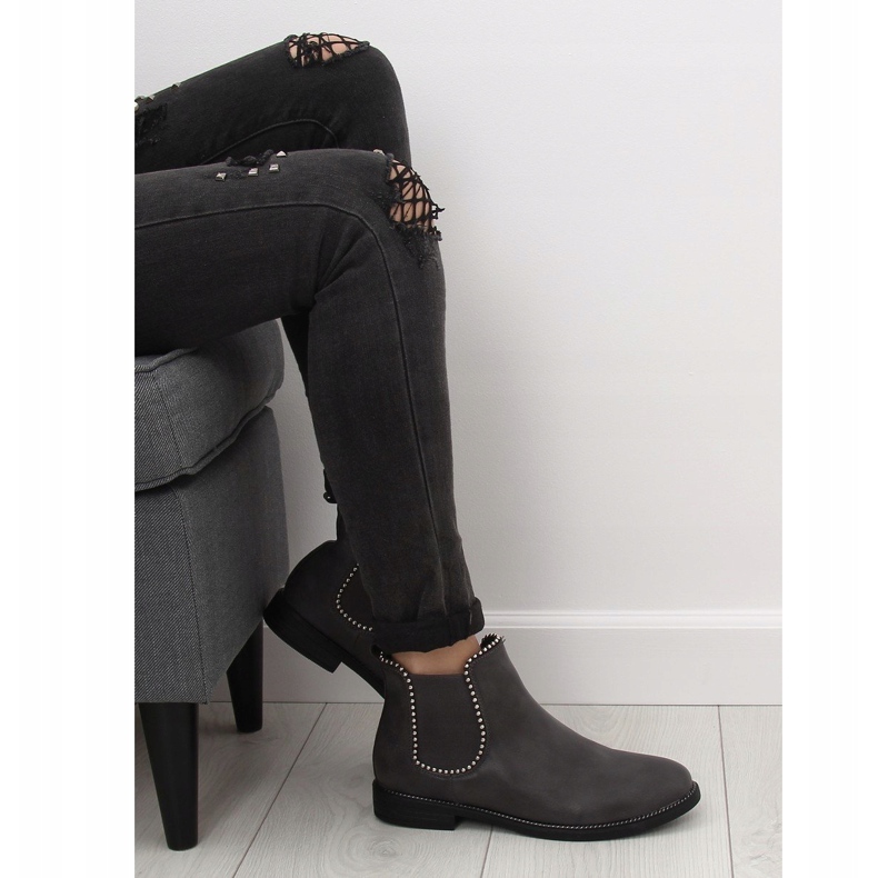 Botas cinza Chelsea para mulheres 1003-PA cinza 2