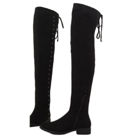 Botas pretas com salto baixo 7368 preto 1