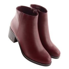 Botas com salto estável bordô BH120-KB vermelho 1 Botas com salto estável bordô BH120-KB vermelho 1