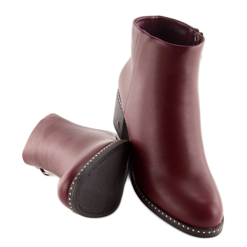 Botas com salto estável bordô BH120-KB vermelho 2 Botas com salto estável bordô BH120-KB vermelho 2