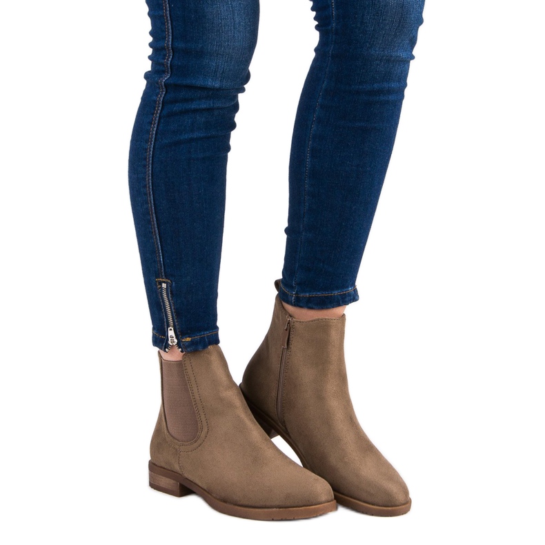 Botas de camurça chelsea marrom 1