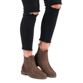 Super Mode Botas Chelsea de camurça cáqui 1