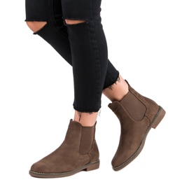 Super Mode Botas Chelsea de camurça cáqui 2