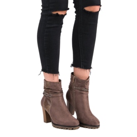 Super Mode Botas estilosas no poste castanho 1