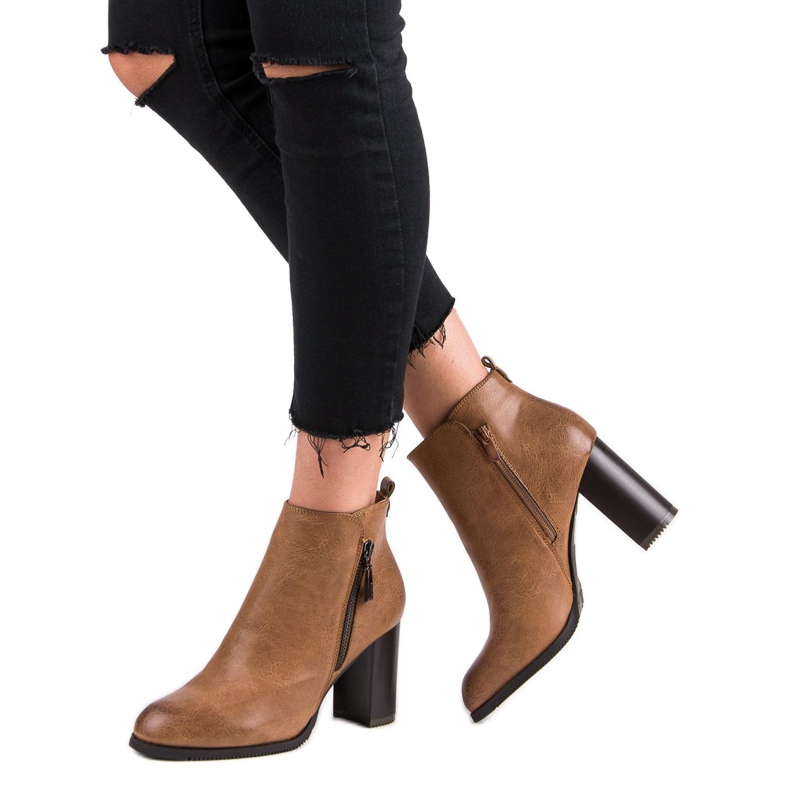 Super Mode Salto alto de camelo castanho 2