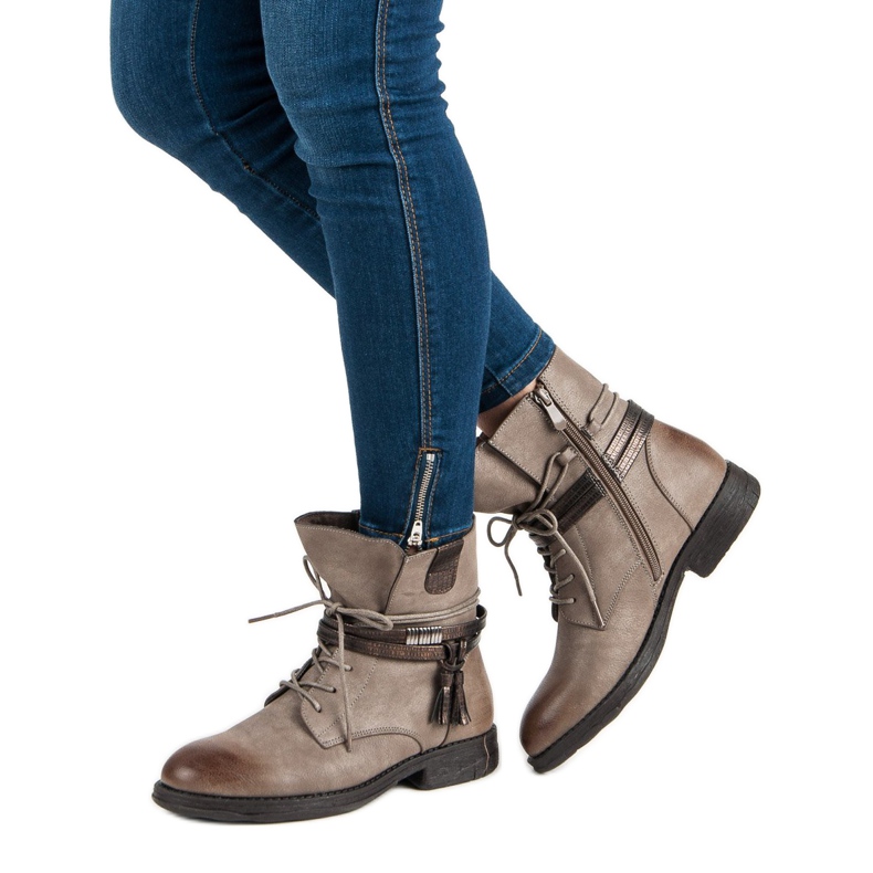 Queentina Botas marrons com zíper castanho 1 Queentina Botas marrons com zíper castanho 1