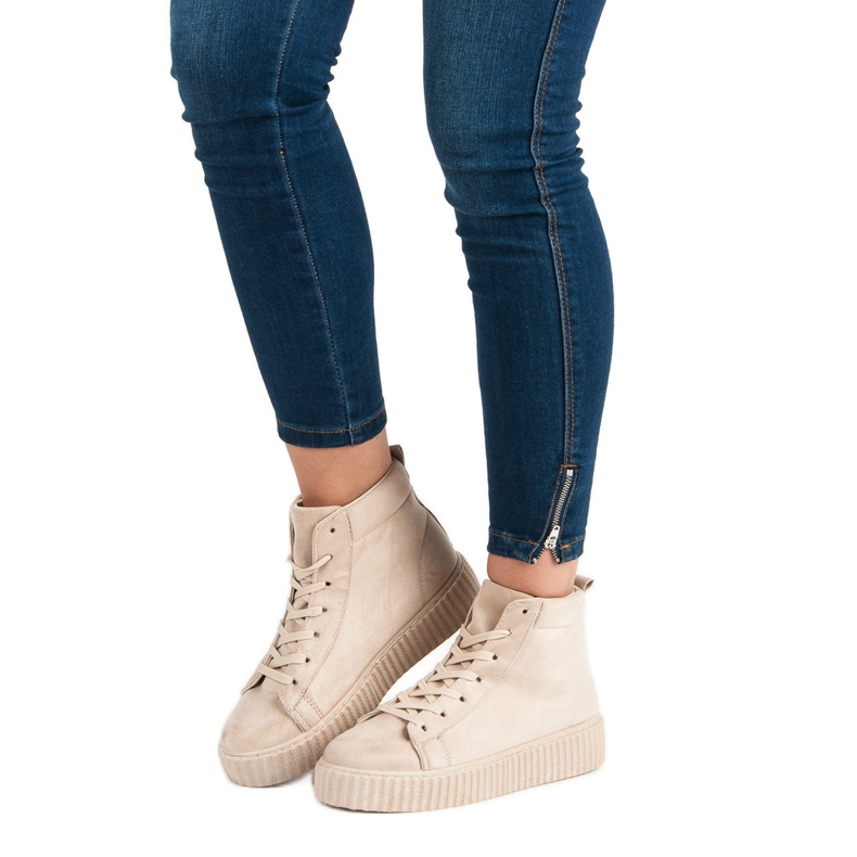 Wilady Tênis acima do tornozelo castanho 1