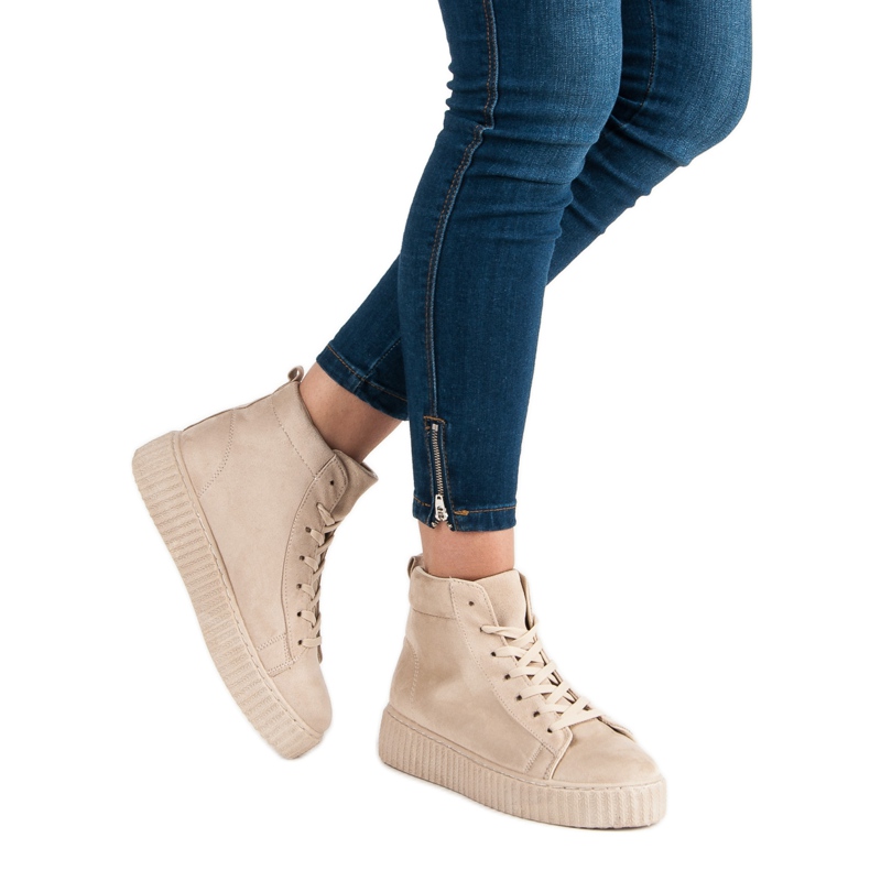 Wilady Tênis acima do tornozelo castanho 2