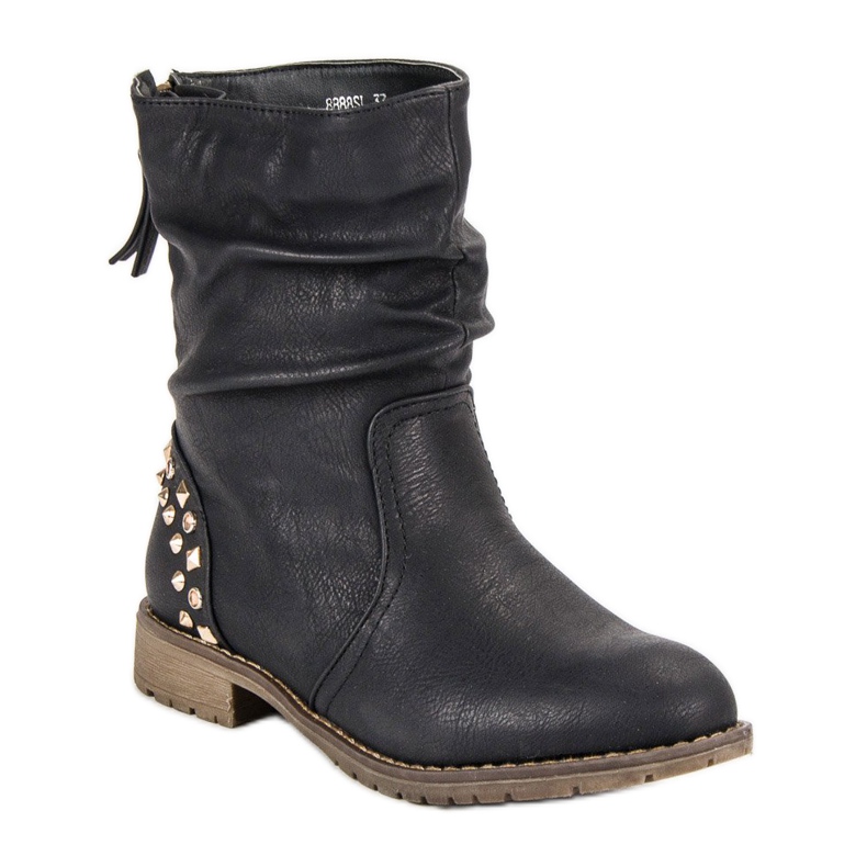Kayla Botas de tornozelo flat rock preto 1