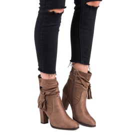 Super Mode Botas elegantes no poste marrom 1