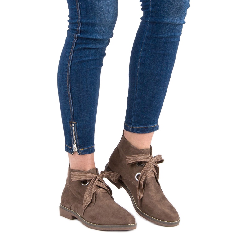 Super Mode Botas de camurça atadas castanho 1 Super Mode Botas de camurça atadas castanho 1