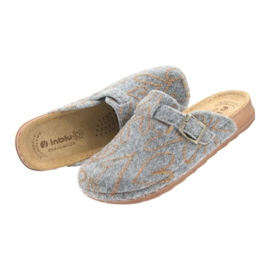 Chinelos de feltro Inblu UA033 corações de ouro cinza amarelo 4