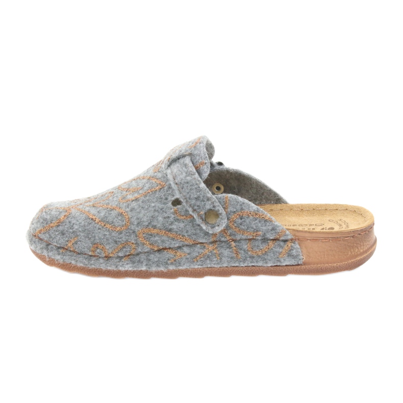 Chinelos de feltro Inblu UA033 corações de ouro cinza amarelo 2