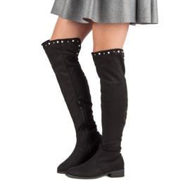 Cm Paris Botas de cano alto com miçangas preto 2 Cm Paris Botas de cano alto com miçangas preto 2