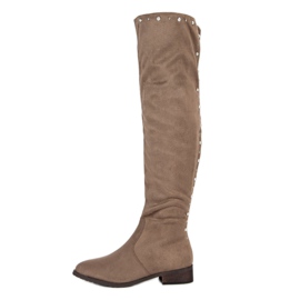 Cm Paris Botas de cano alto com miçangas castanho 2