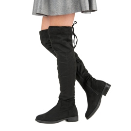 Botas de salto alto até a coxa preto 1 Botas de salto alto até a coxa preto 1