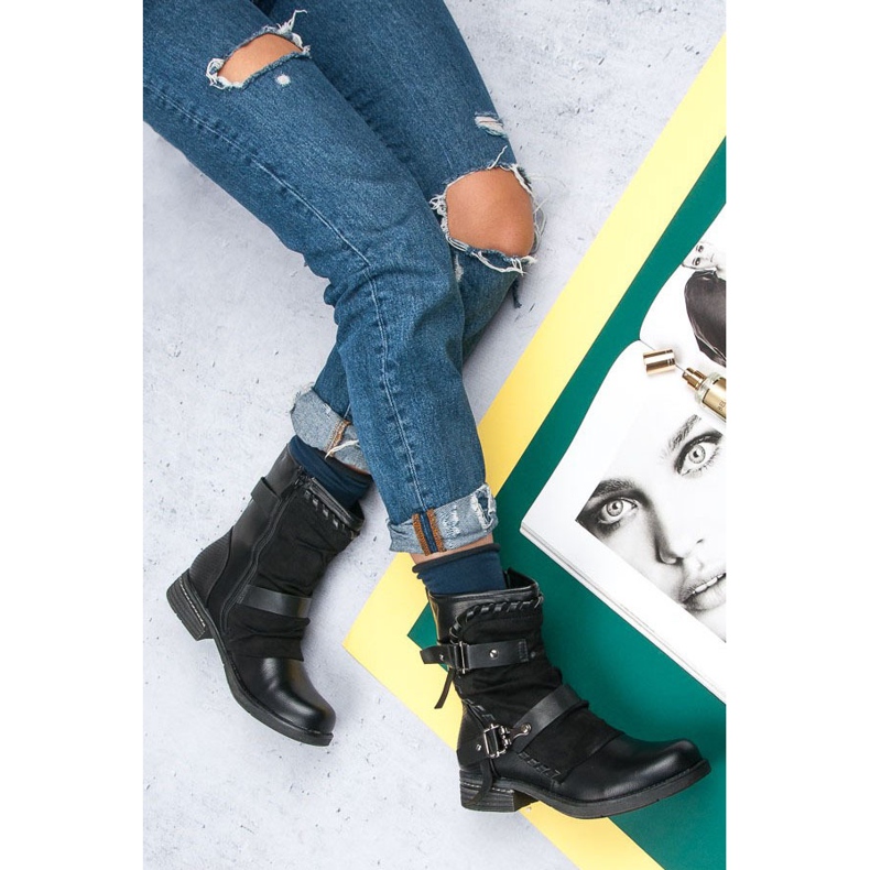 Queentina Rock Flat Boots preto 1