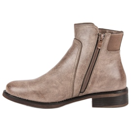 Super Mode Botas de salto plano marrom 1
