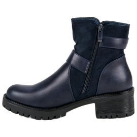 Ideal Shoes Botas Azul Marinho na Plataforma 1