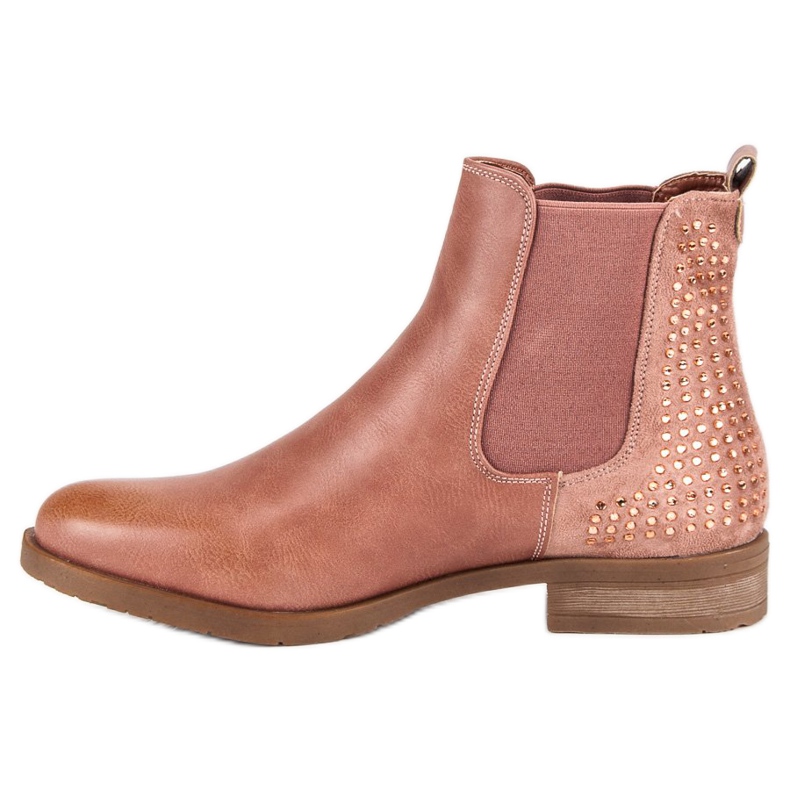 Super Me Botas Chelsea com cristais rosa 1