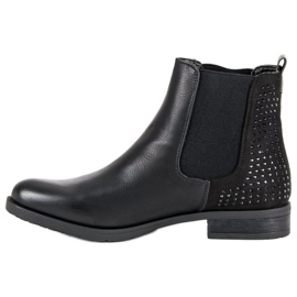 Super Me Botas Chelsea com cristais preto 1