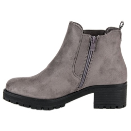 Ideal Shoes Botas cinza Chelsea com salto plano 1