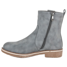 Super Me Botas confortáveis com salto plano cinza 1 Super Me Botas confortáveis com salto plano cinza 1