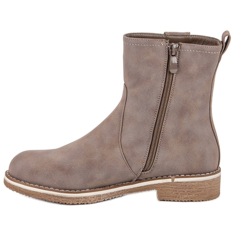 Super Me Botas confortáveis com salto plano castanho 1 Super Me Botas confortáveis com salto plano castanho 1