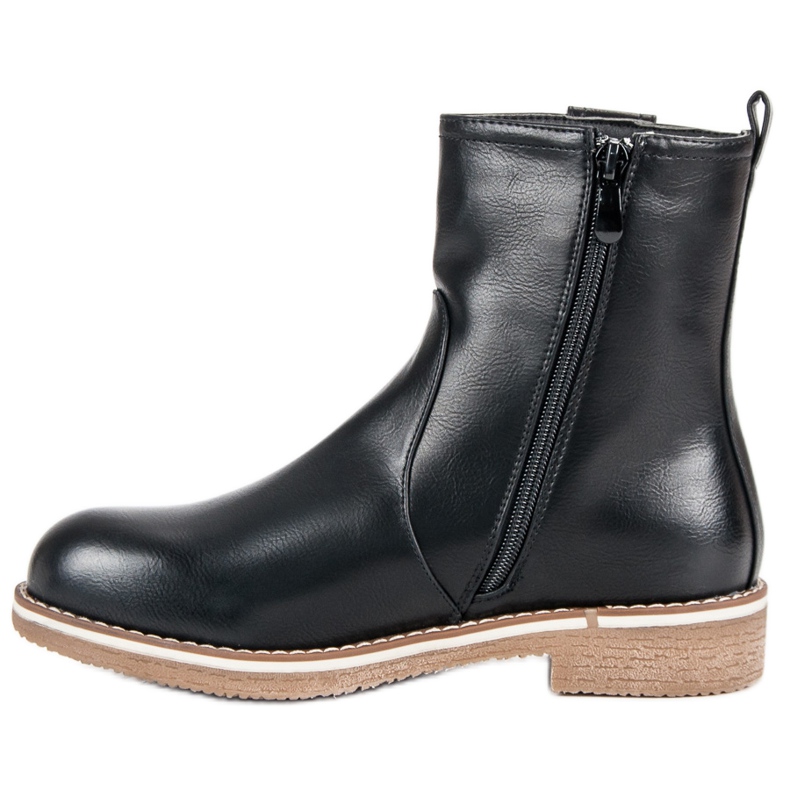 Super Me Botas confortáveis com salto plano preto 1 Super Me Botas confortáveis com salto plano preto 1