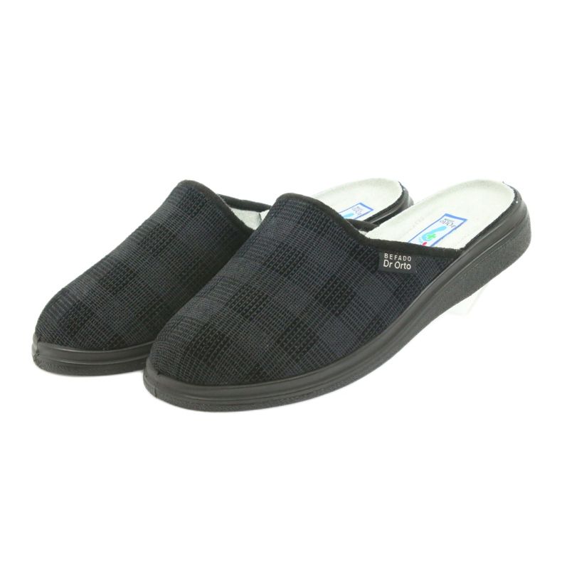 Calçado masculino BefadoCalçados de 125m, chinelos de saúde preto cinza 3