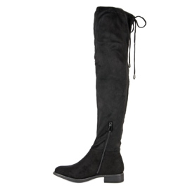 SDS Botas de cano alto com strass preto 2