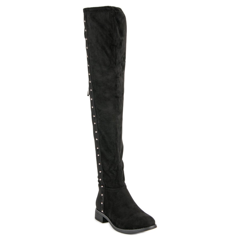 SDS Botas de cano alto com strass preto 1