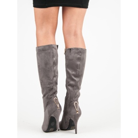 Cm Paris Botas de salto alto sexy cinza 1