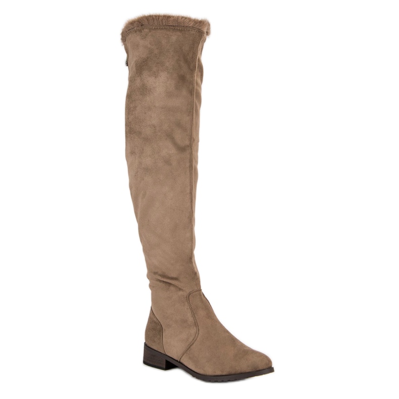 Cm Paris Botas acima do joelho com pele castanho 1 Cm Paris Botas acima do joelho com pele castanho 1