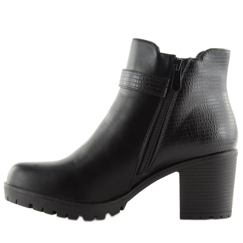 Botas pretas com salto largo preto 18001-6 preto 2