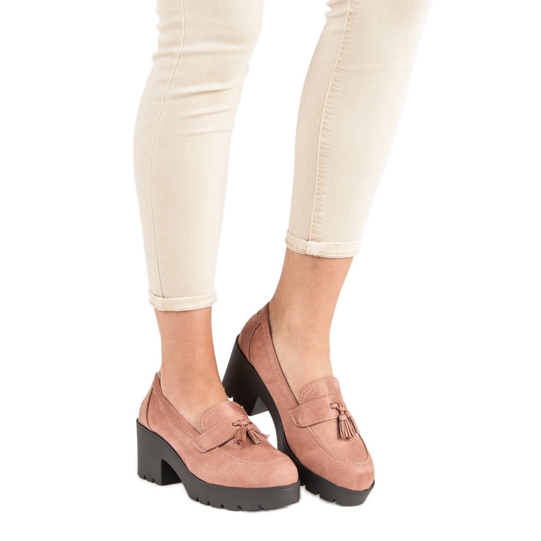 Ch. Creation Sapatos elegantes de mocassim rosa 2