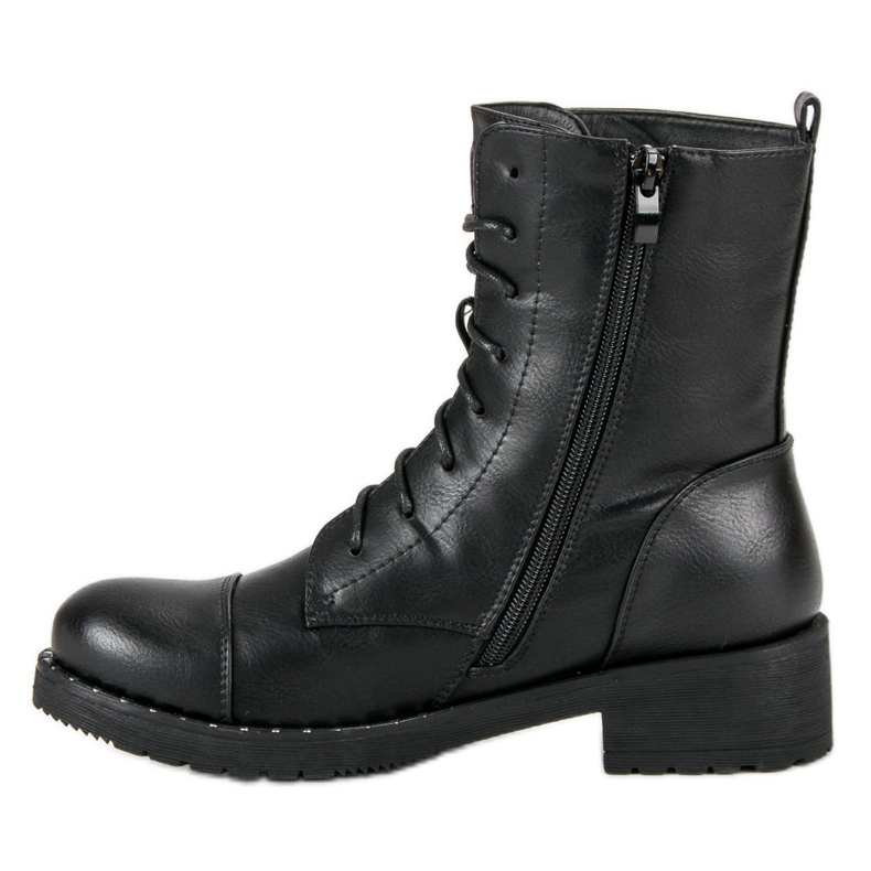 Diamantique Botas militares pretas preto 1