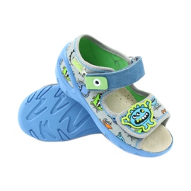 Sapatos infantis Befado pu 433P031 chinelos azul cinza 3 Sapatos infantis Befado pu 433P031 chinelos azul cinza 3