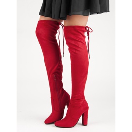 Seastar Botas de cano alto sexy vermelho 1