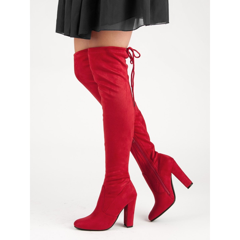 Seastar Botas de cano alto sexy vermelho 2