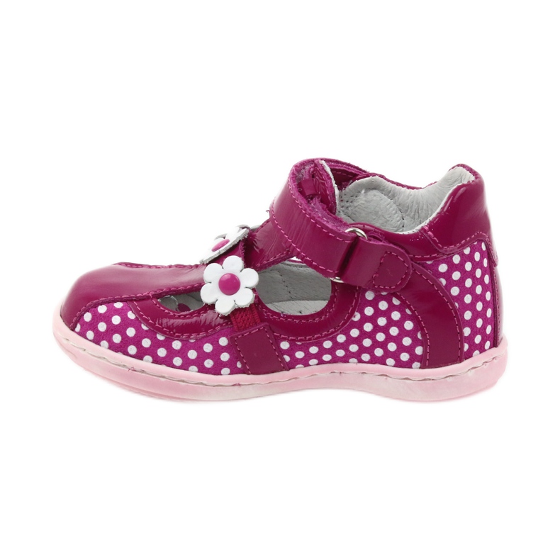 Bailarinas de bolinhas com flores Ren But 267 rosa branco 2