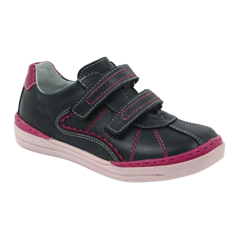 Calçado infantil Brogues Ren But 3193 azul marinho multicolorido rosa 1