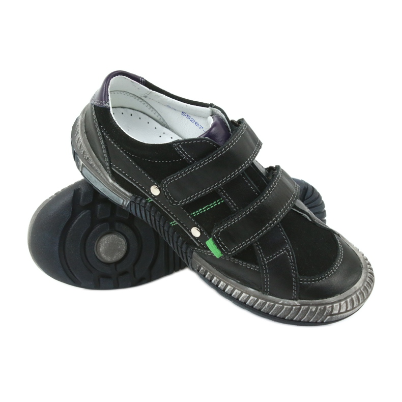 Sapatos masculinos Bartek 55287 pretos cinza verde 3