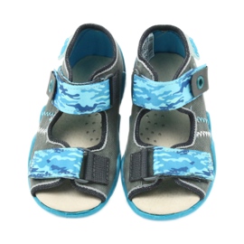 Sandálias de calçado infantil Befado com aplicação em pele 350P062 azul cinza 4 Sandálias de calçado infantil Befado com aplicação em pele 350P062 azul cinza 4